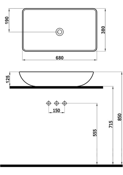 Domino Tezgah Üstü Lavabo 5019