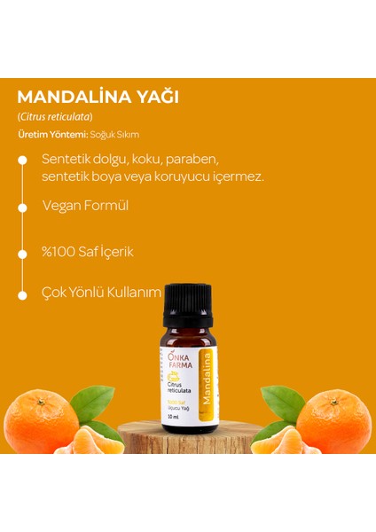 Onka Farma Mandalina Yağı 10 ml %100 Saf ve Doğal Katkısız Uçucu Yağ