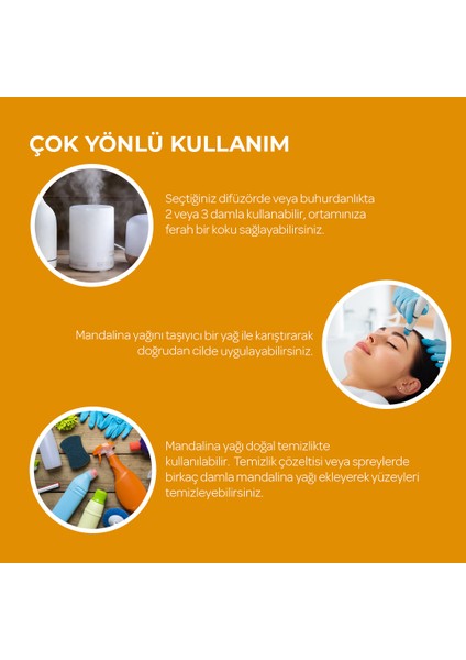 Onka Farma Mandalina Yağı 10 ml %100 Saf ve Doğal Katkısız Uçucu Yağ