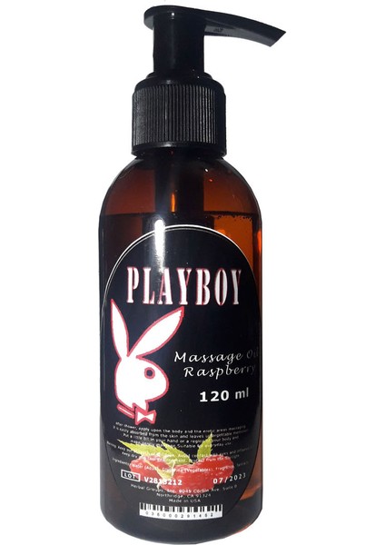 Ahududulu 120ML Aromaterapi Erootik Masaj Yağı / Playboy Raspberry Massage Oil 120 ml