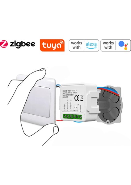 Zigbee Çift Çıkışlı Nötrsüz Akıllı Röle ( Tuya - Smart Life Uyumlu )