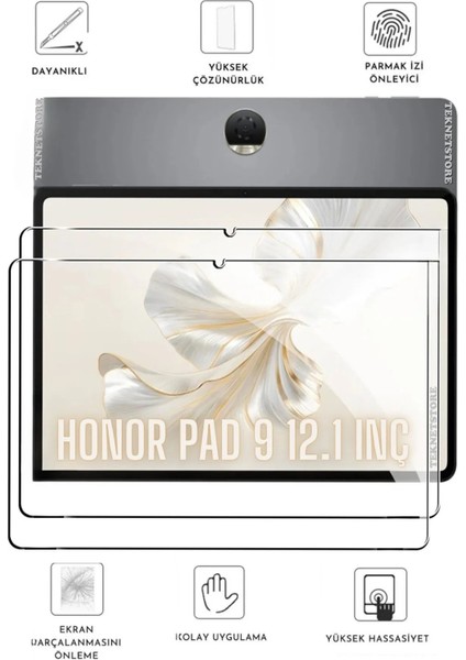 Honor Pad 9 12.1 Inç Uyumlu Kalem Bölmeli Standlı Silikon Kılıf + Ekran Koruyucu + Kalem 3'lü Set