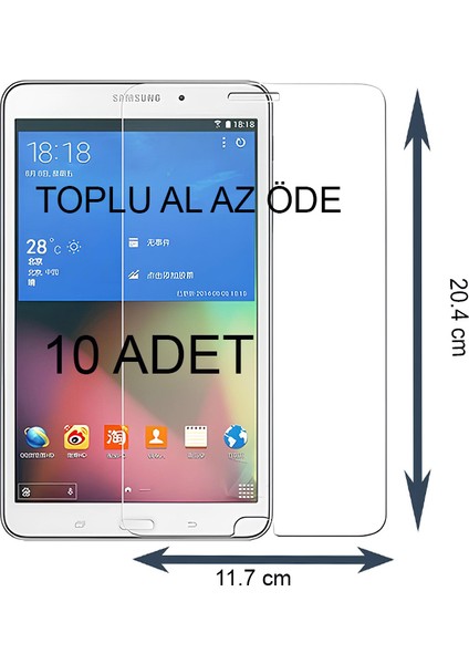 Mavi Ay Bilişim Samsung Galaxy Tab 4 SM-T330 Temperli Cam Ekran Koruyucu 10 Adet