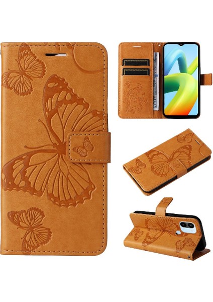 Xiaomi Redmi A1 Artı Manyetik Kapak Için Flip Case Kart Yuvası Standı ile Pu (Yurt Dışından)