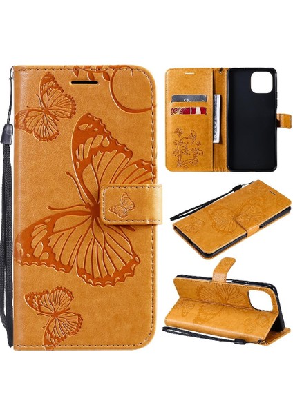 Kart Yuvası Standı ile Xiaomi 11 Lite Pu Deri Için Flip Case Darbeye (Yurt Dışından)