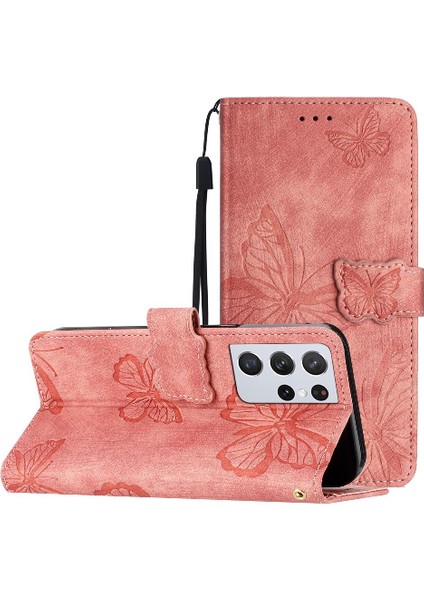 Samsung Galaxy S21 Ultra Manyetik Kapatma Kart Yuvaları Tutucu Için Flip Case (Yurt Dışından)