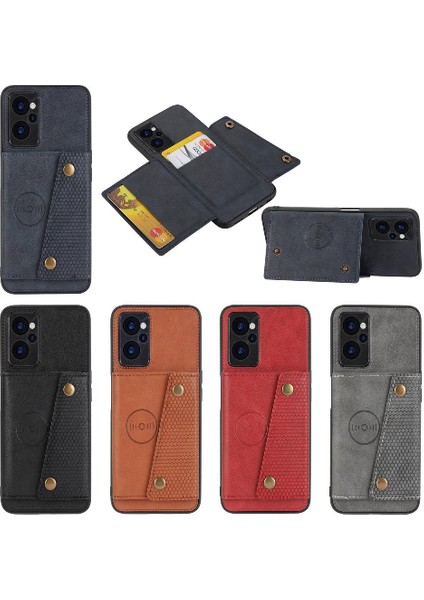 Realme Narzo 50A Başbakan Darbeye Koruyucu Kickstand Için Cüzdan Durumda (Yurt Dışından)