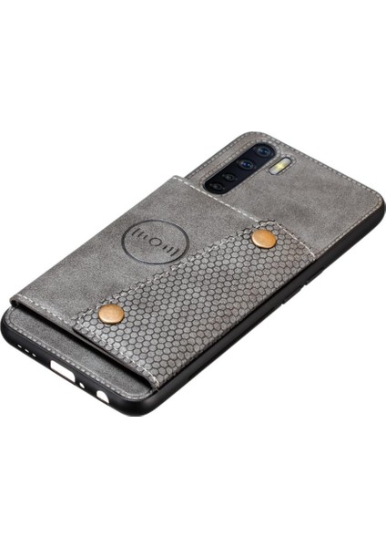 Oppo F15 Darbeye Koruyucu Cüzdan Kılıf Için Cüzdan Kılıf Kickstand Buit (Yurt Dışından)