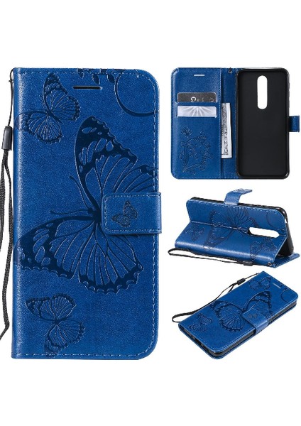 Nokia 7.1 Için Flip Case Pu Deri Flip Kickstand Manyetik Kapak Kapak (Yurt Dışından)