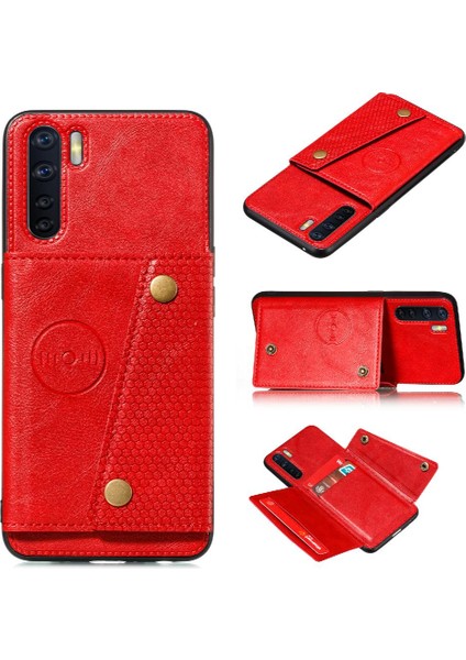 Oppo F15 Darbeye Koruyucu Cüzdan Kılıf Için Cüzdan Kılıf Kickstand Buit (Yurt Dışından)