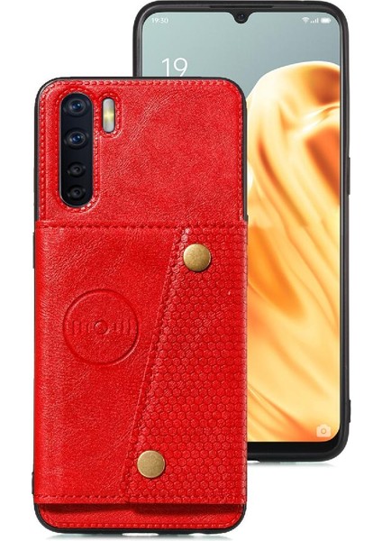 Oppo F15 Darbeye Koruyucu Cüzdan Kılıf Için Cüzdan Kılıf Kickstand Buit (Yurt Dışından)