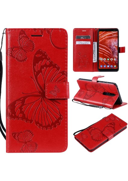 Nokia 3.1 Için Flip Case Artı Darbeye Kapak Kart Pu ile Kickstand Çevirin (Yurt Dışından)