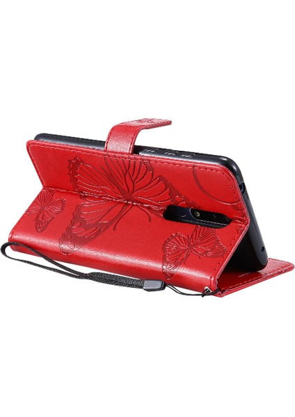 Nokia 3.1 Için Flip Case Artı Darbeye Kapak Kart Pu ile Kickstand Çevirin (Yurt Dışından)