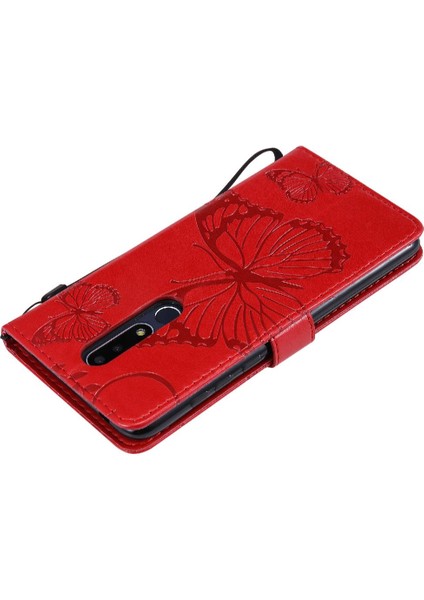 Nokia 3.1 Için Flip Case Artı Darbeye Kapak Kart Pu ile Kickstand Çevirin (Yurt Dışından)