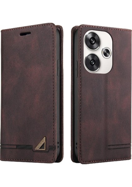 Xiaomi Poco F6 Iki Kart Yuvaları Kickstand Premium Deri Için Flip Case (Yurt Dışından)