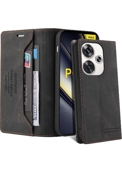 Xiaomi Poco F6 Iki Kart Yuvaları Kickstand Premium Deri Için Flip Case (Yurt Dışından)