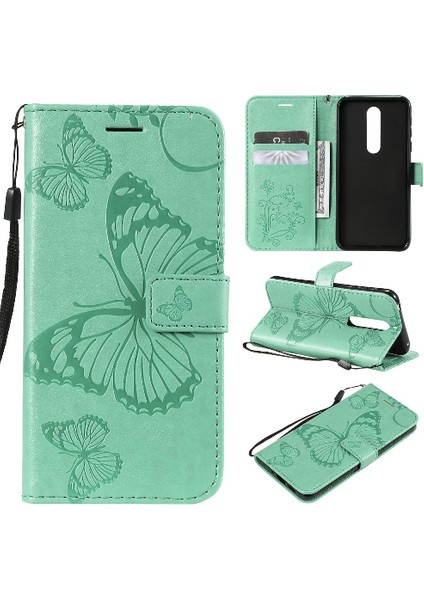 Nokia 7.1 Için Flip Case Pu Deri Flip Kickstand Manyetik Kapak Kapak (Yurt Dışından)