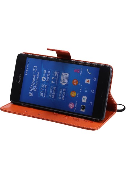 Sony Xperia Z3 Için Flip Case Kart Yuvası Standı ile Manyetik Kapak Pu Flip (Yurt Dışından)