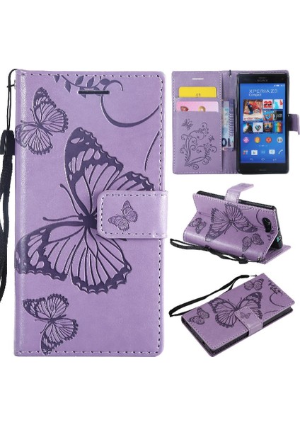 Sony Xperia Z3 Mini Pu Deri Darbeye Kapak Için Flip Case Manyetik (Yurt Dışından)