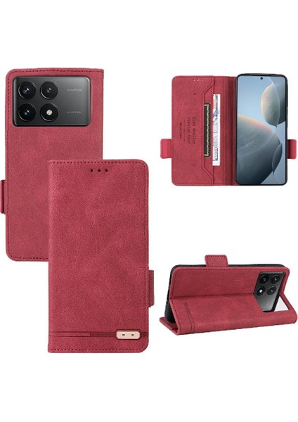 Xiaomi Poco F6 Pro Deri Kart Tutucu ile Folio Flip Case (Yurt Dışından)