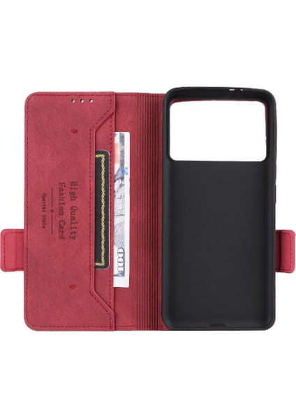 Xiaomi Poco F6 Pro Deri Kart Tutucu ile Folio Flip Case (Yurt Dışından)