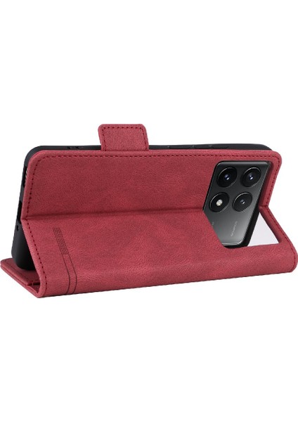 Xiaomi Poco F6 Pro Deri Kart Tutucu ile Folio Flip Case (Yurt Dışından)