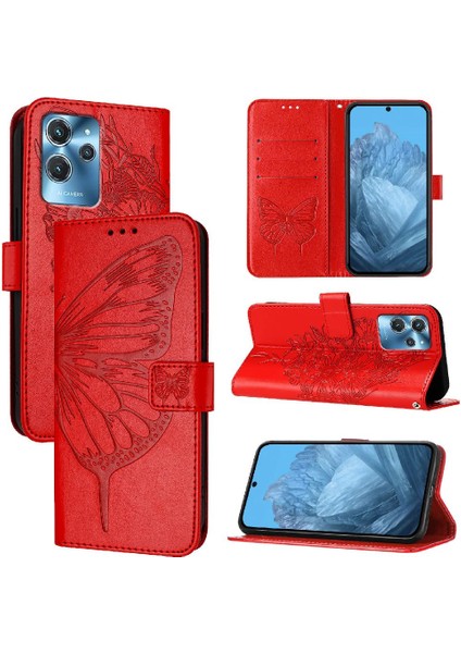 Oukitel C32 Manyetik Premium Deri Kabartma Kelebek Flip Için Kılıf (Yurt Dışından)
