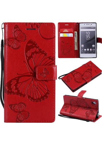 Sony Xperia Z5 Flip Kickstand Manyetik Kapak Için Flip Case Kart Yuvası ile (Yurt Dışından)