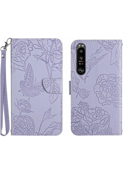 Sony Xperia 1 Vi Çiçekler ve Kelebekler Için Flip Case Pu Deri Flip (Yurt Dışından)