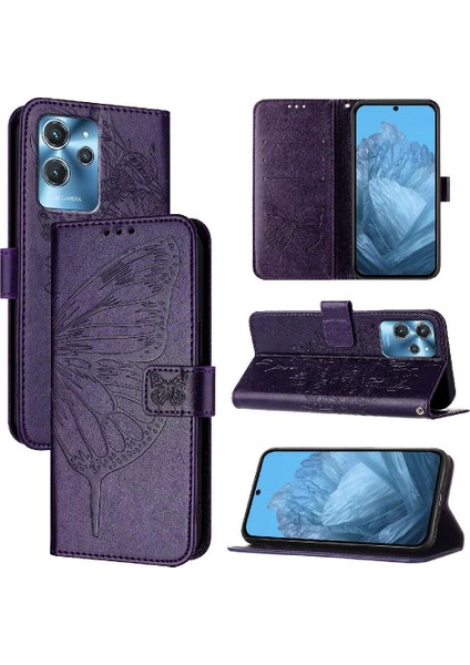 Oukitel C32 Manyetik Premium Deri Kabartma Kelebek Flip Için Kılıf (Yurt Dışından)