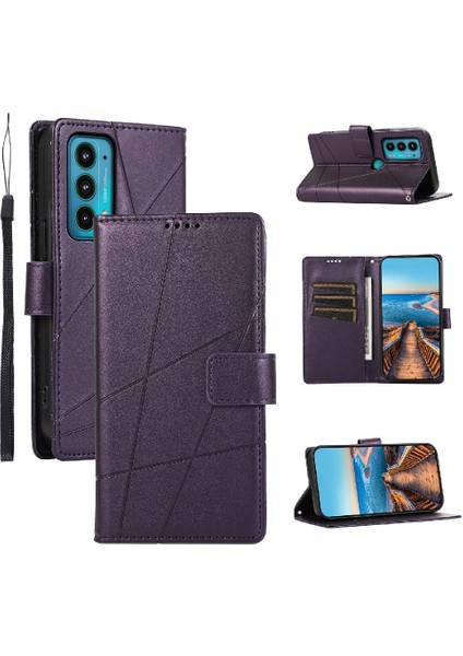 Motorola Kenar 20 Darbeye Kickstand Şok Emici Kart Için Flip Case (Yurt Dışından)