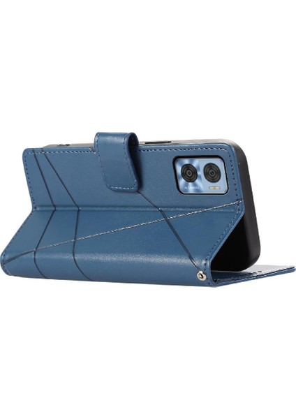 Motorola Moto E22 Şok Emici Kickstand Darbeye Kart Için Flip Case (Yurt Dışından)