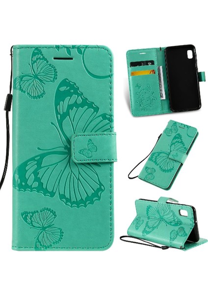 Samsung Galaxy A10E Için Flip Case Kart Yuvası Standı ile Kickstand Pu Çevirin (Yurt Dışından)