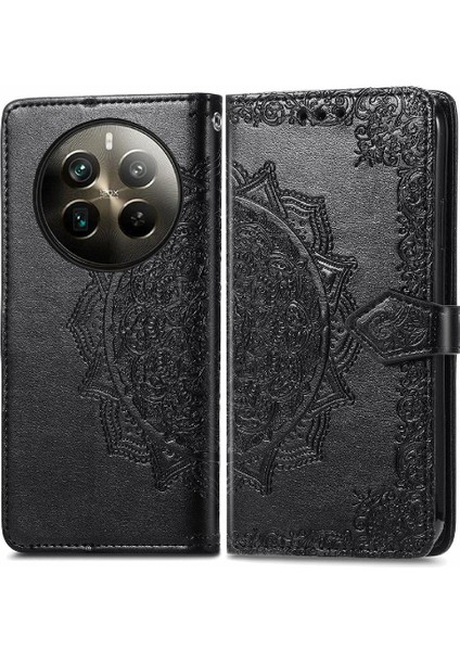Realme 12 Pro Için Flip Case Artı Basit Iş Deri Kılıf Darbeye (Yurt Dışından)