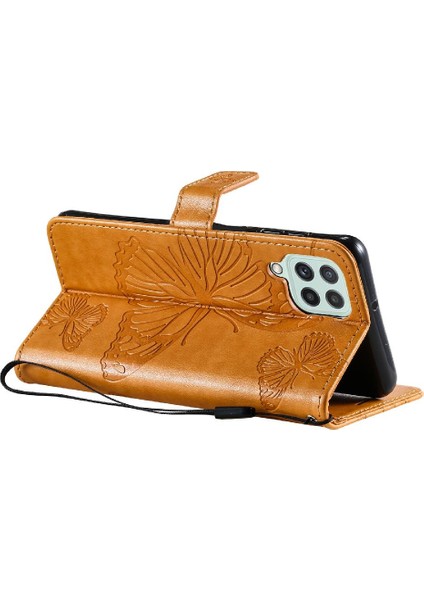 Samsung Galaxy A22 4g Için Flip Case Pu Deri Manyetik Kapak ile Çevirin (Yurt Dışından)