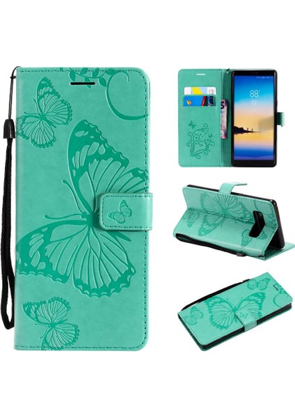 Kart Yuvası Standı ile Samsung Galaxy Not 8 Için Kılıf Kickstand Kapak Çevirin (Yurt Dışından)