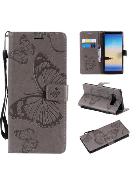 Kart Yuvası Standı ile Samsung Galaxy Not 8 Için Kılıf Kickstand Kapak Çevirin (Yurt Dışından)