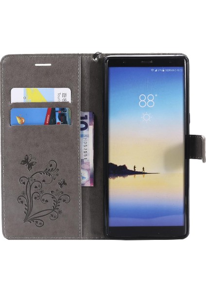 Kart Yuvası Standı ile Samsung Galaxy Not 8 Için Kılıf Kickstand Kapak Çevirin (Yurt Dışından)