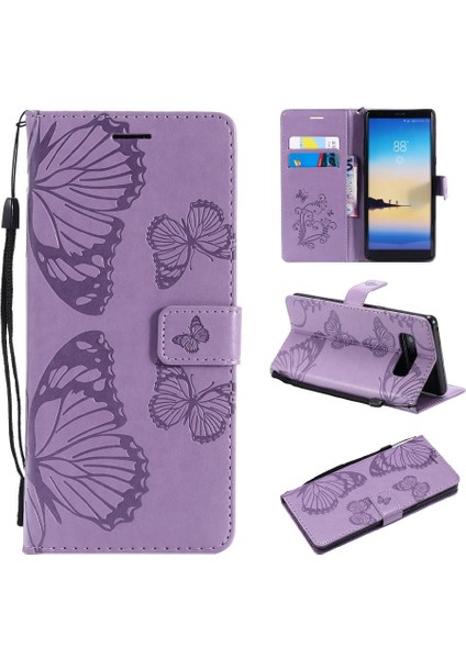 Kart Yuvası Standı ile Samsung Galaxy Not 8 Için Kılıf Kickstand Kapak Çevirin (Yurt Dışından)