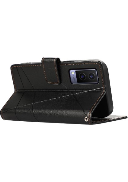 Vivo V21E 5g Için Flip Case Kickstand Şok Emici Darbeye Üç (Yurt Dışından) indirimleri