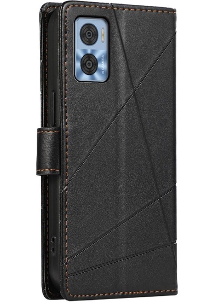 Motorola Moto E22 Şok Emici Kickstand Darbeye Kart Için Flip Case (Yurt Dışından)