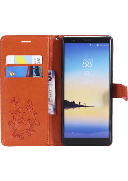 Kart Yuvası Standı ile Samsung Galaxy Not 8 Için Kılıf Kickstand Kapak Çevirin (Yurt Dışından)