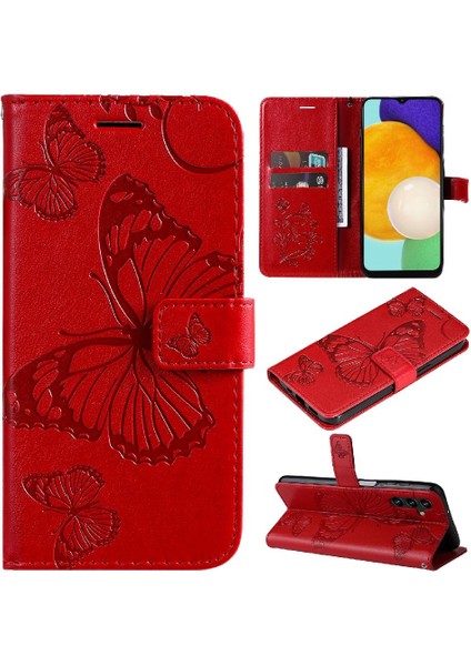 Samsung Galaxy A13 5g Için Flip Case Kart Yuvası Standı ile Kickstand Pu Çevirin (Yurt Dışından)