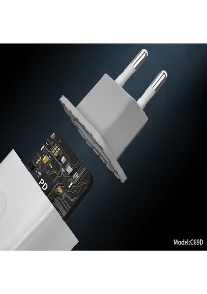 C69D 20W + 1m 18W DC15 Type-C To Type-C Kablolu Pd Şarj Cihazı