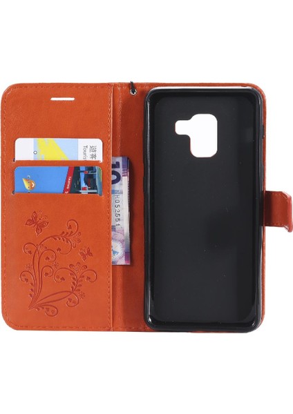 Kart ile Samsung Galaxy A8 2018 Darbeye Kapak Pu Deri Için Flip Case (Yurt Dışından) fiyatları