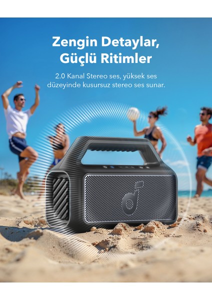 Soundcore Boom 2 SE Taşınabilir Bluetooth Hoparlör - 30W BassUp™ Teknolojisi - IPX7 - Siyah - A3148