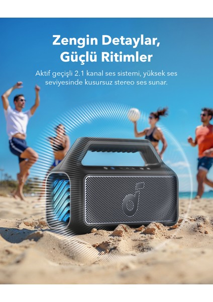 Soundcore Boom 2 Taşınabilir Bluetooth Hoparlör - 80W BassUp™ Teknolojisi - IPX7 - Lacivert - A3138