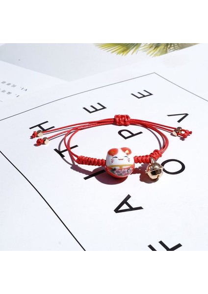 Yeşil Moda Maneki Neko Şanslı Kırmızı Kedi Halat Bilezik Çan Trendy Takı Ayarlanabilir Kadın (Yurt Dışından) modelleri