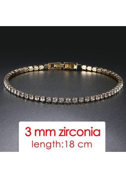 H089-18CM Teain Bilezikler Kadınlar Için Moda Küçük Kübik Zirkon Kristal Gül Altın Renk Düğün Parti Arkadaşlar Hediye Takı KC128M (Yurt Dışından)