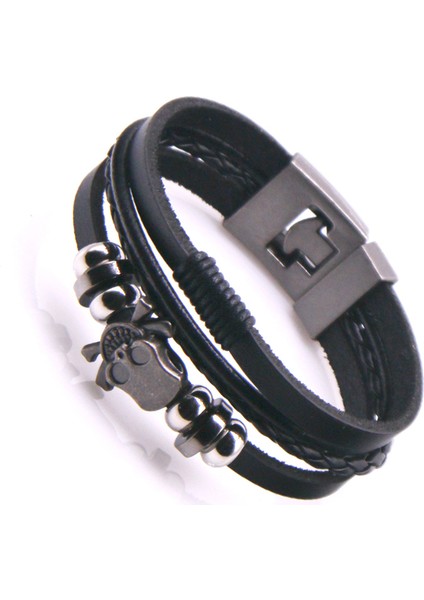 NSMT11 Bohemian Türk Gözü Deri Bilezik Seti Erkekler Kadınlar Için Vintage Örgü El Dokuma Pulseras Fashoin Takı Yenı (Yurt Dışından)